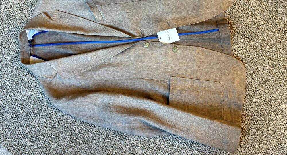 NEW HAGEN men's textured blazer in khaki